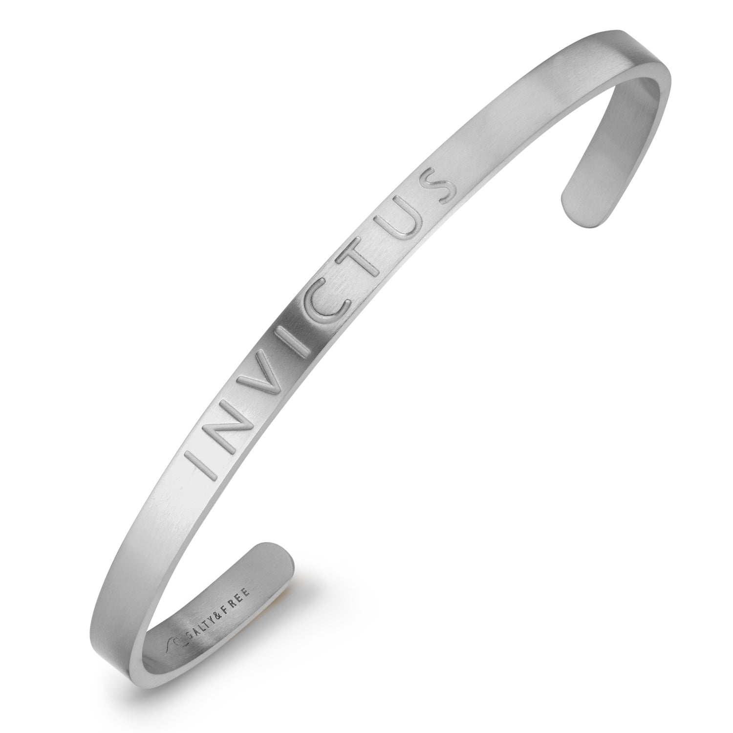 Silver Mantra Cuff Invictus | Salty & Free Jewelry