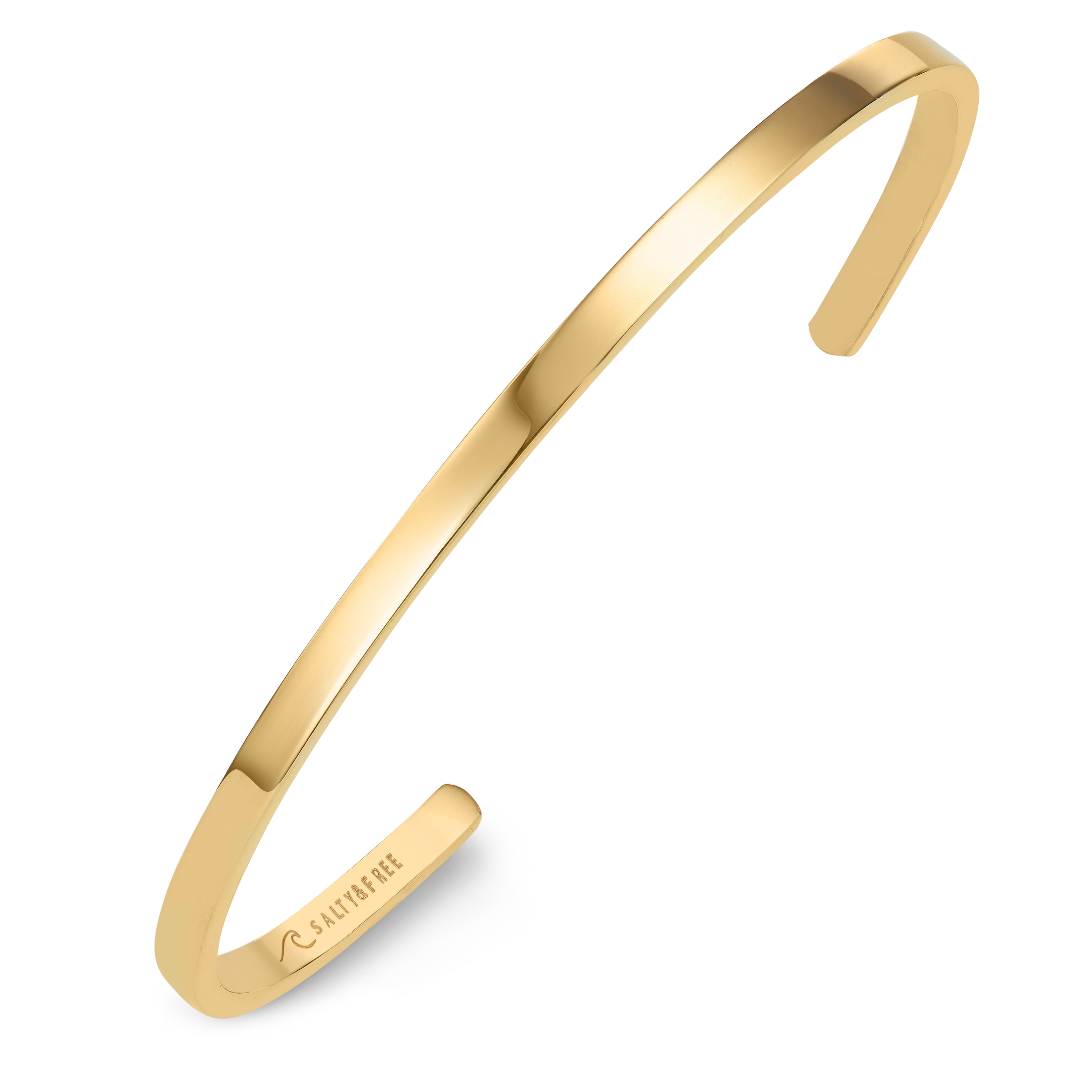 Mantra Cuff To The Moon Neutral Gold Shiny | Salty & Free Jewelry