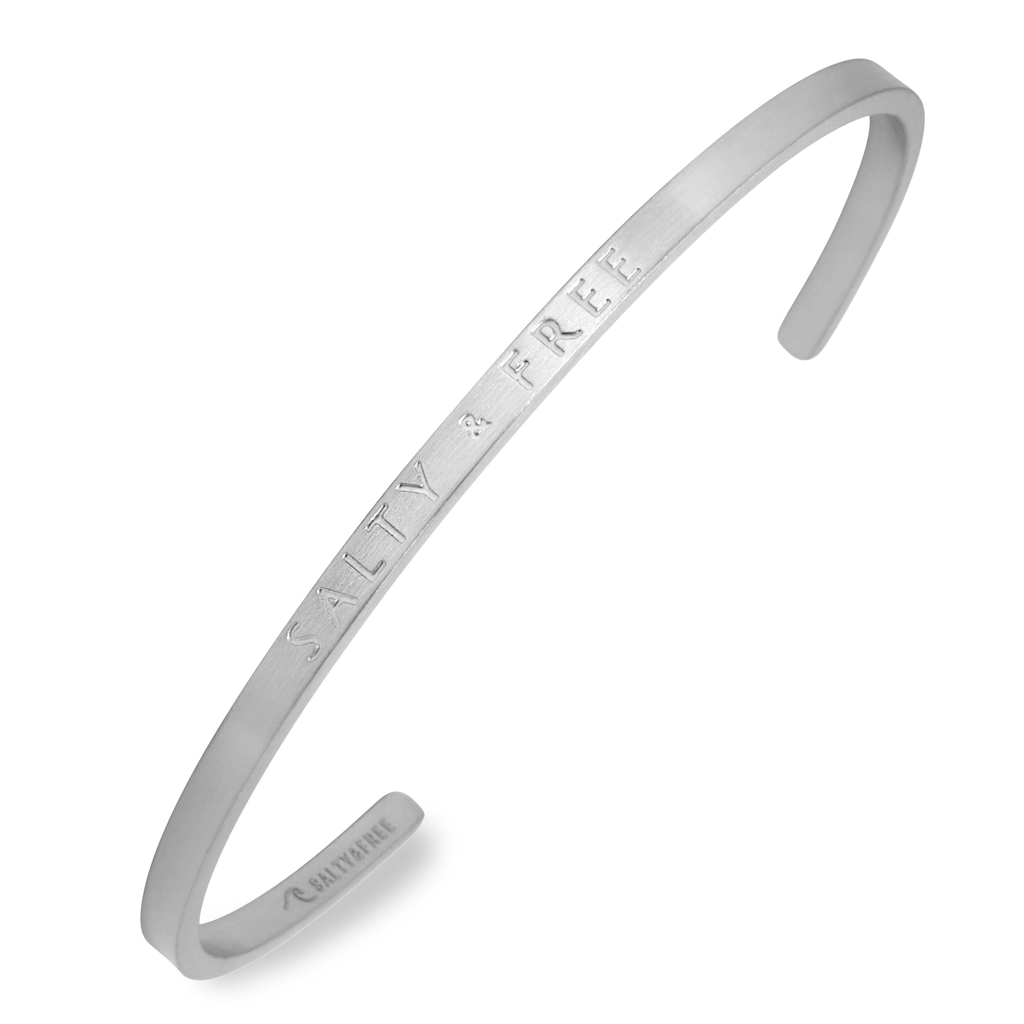 Mantra Cuff | Silver Engraved Bracelet | Salty & Free Jewelry
