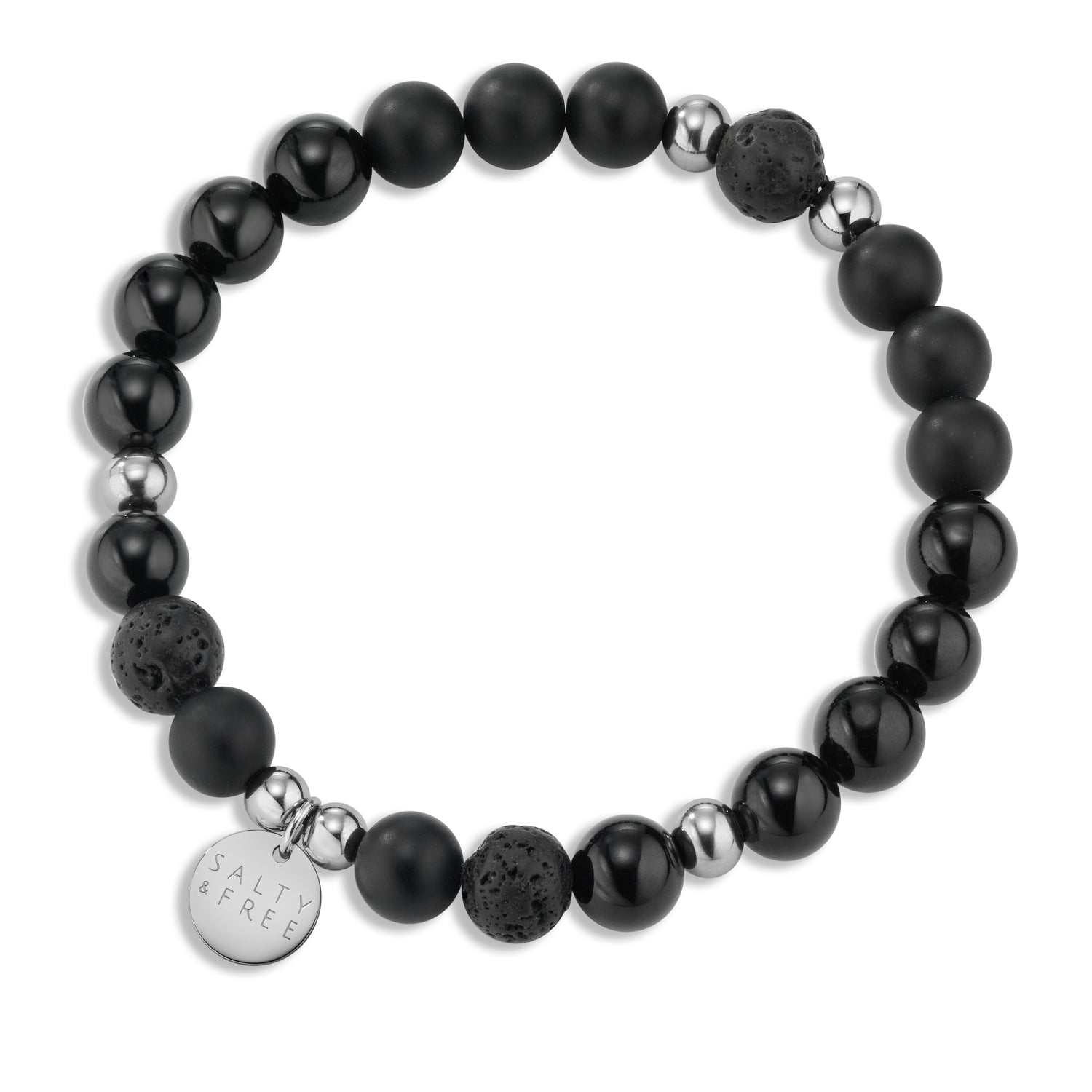 Elastic wristband with 8 mm gemstone beads