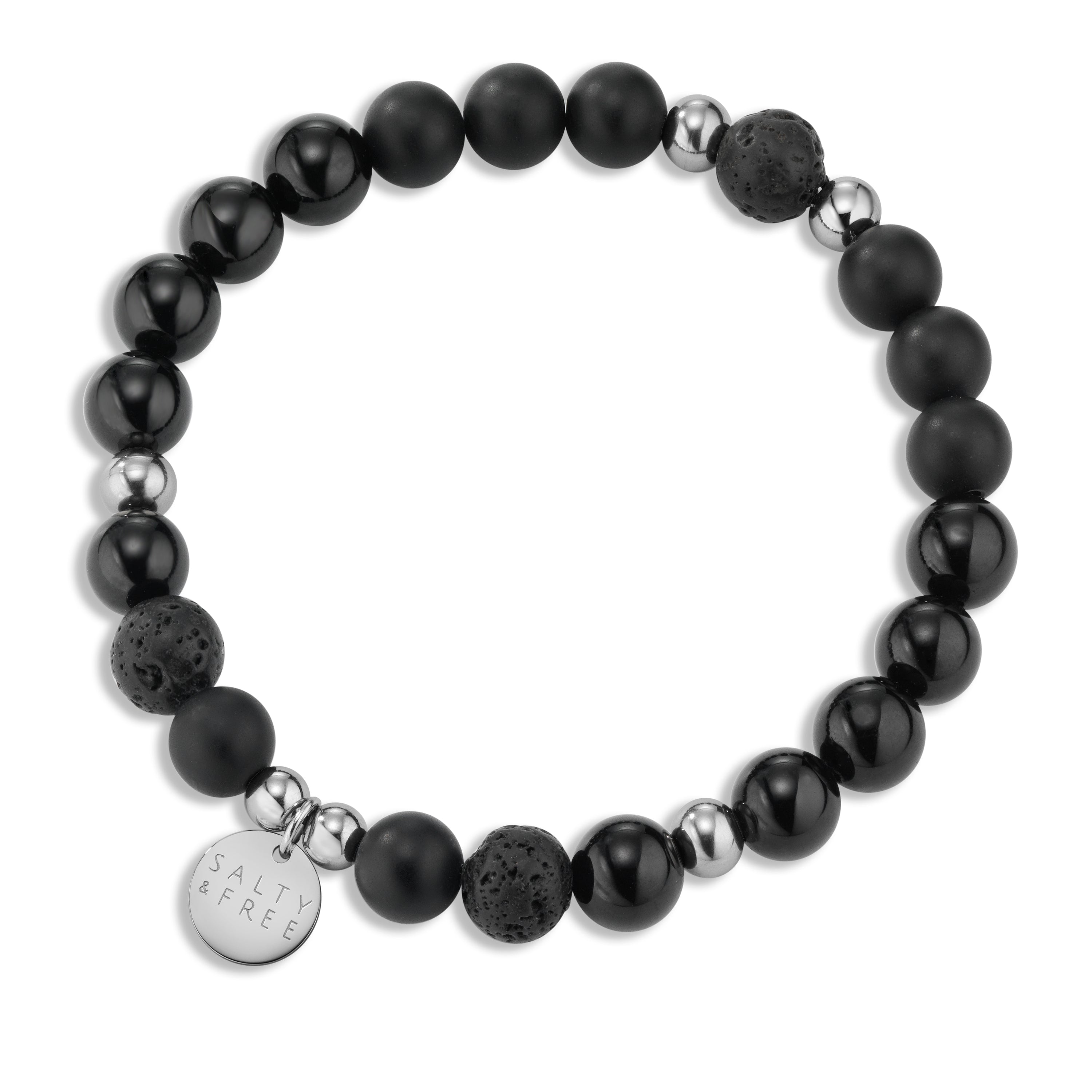 Elastic wristband with 8 mm gemstone beads