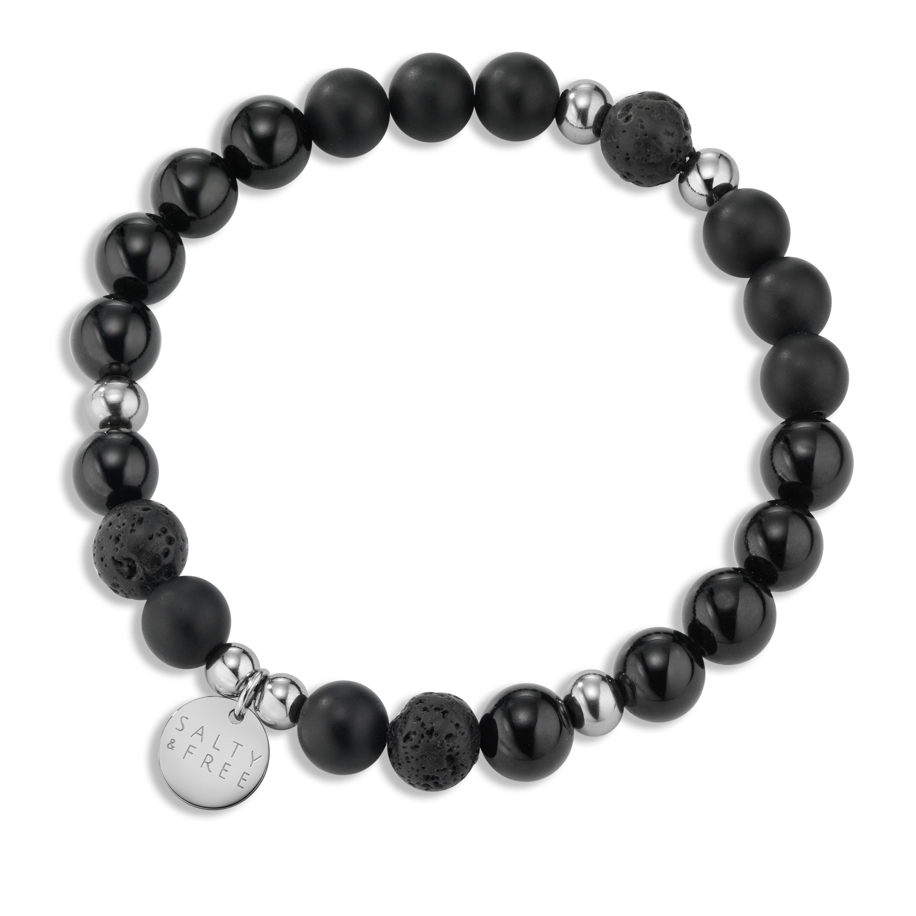 Elastic wristband with 8 mm gemstone beads