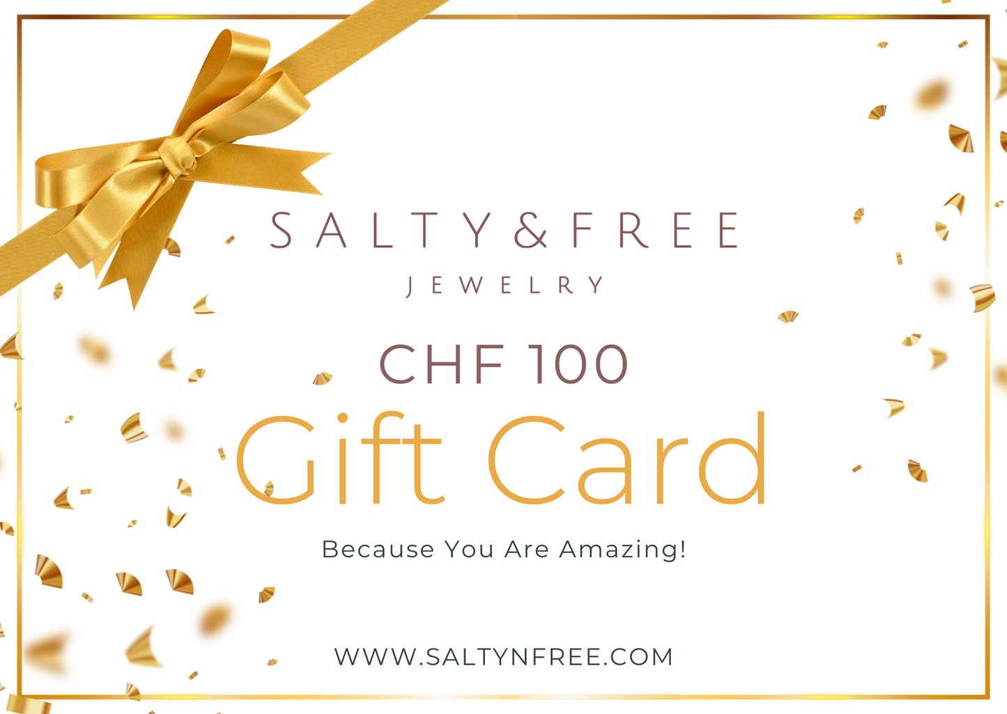 Salty & Free Gift Card "Because You Are Amazing!"