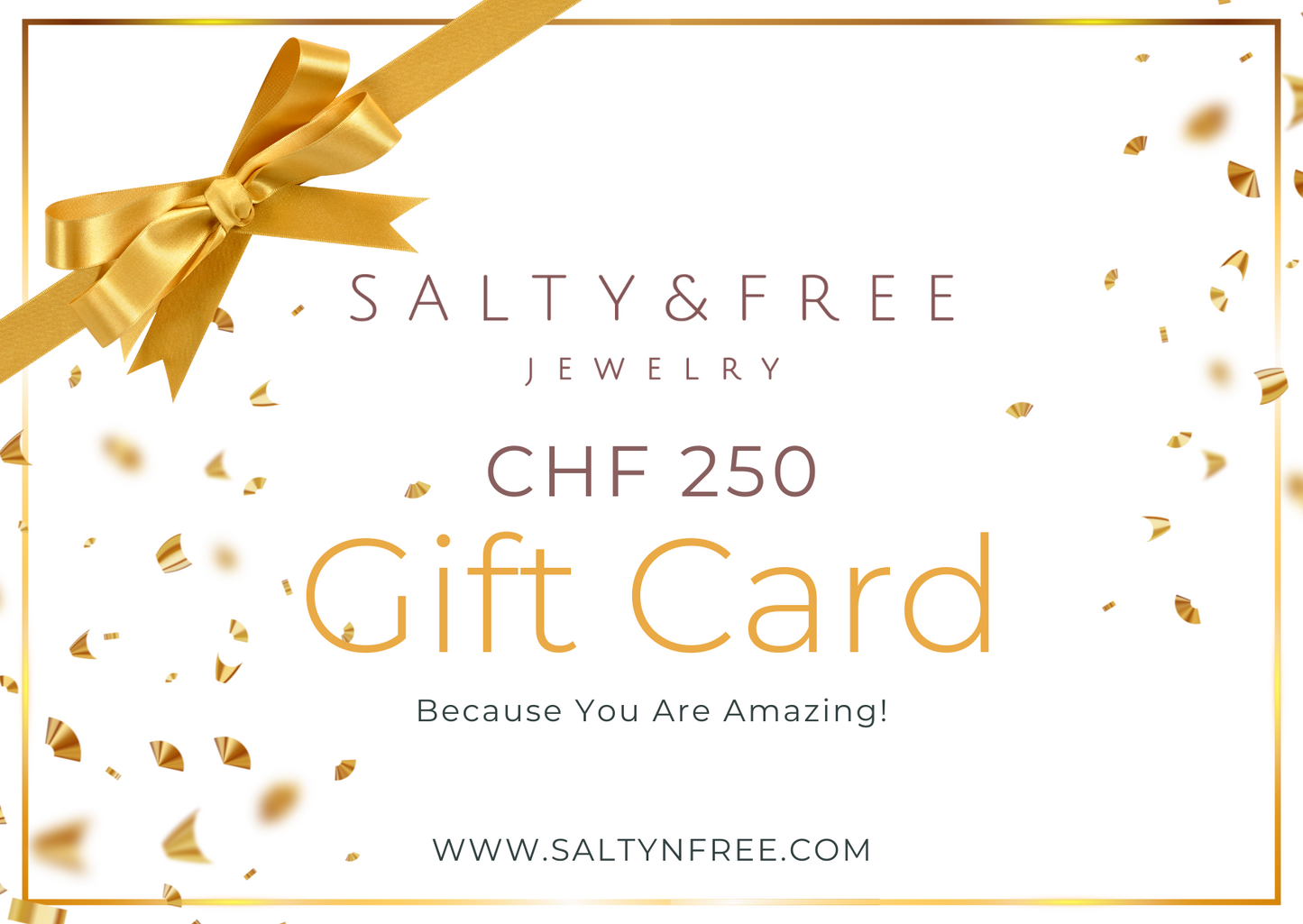 Salty & Free Gift Card "Because You Are Amazing!"