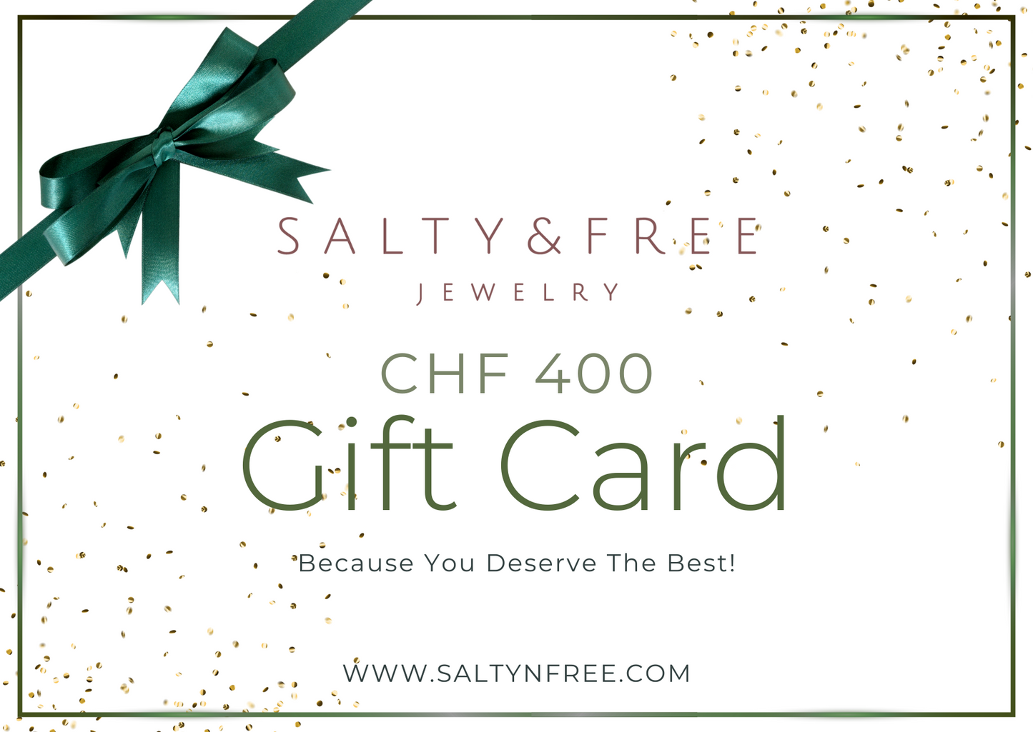 Salty & Free Gift Card "Because You Deserve The Best!"