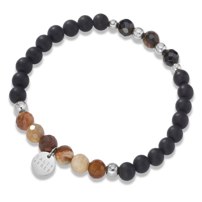 Stainless Steel The Goddess Wristband with 6 mm Gemstone Beads