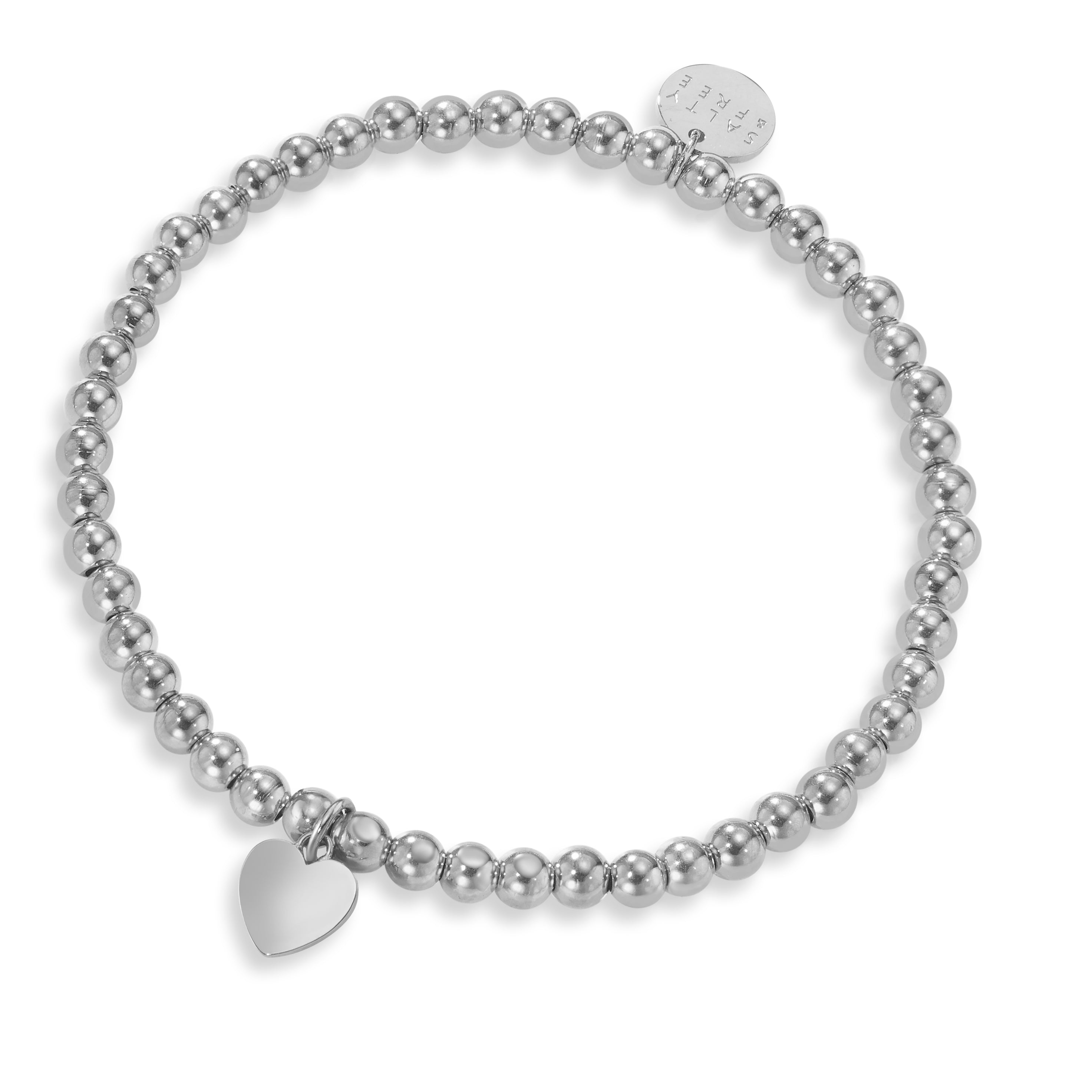 Bespoke beaded bracelet with a heart pendant made with good silver