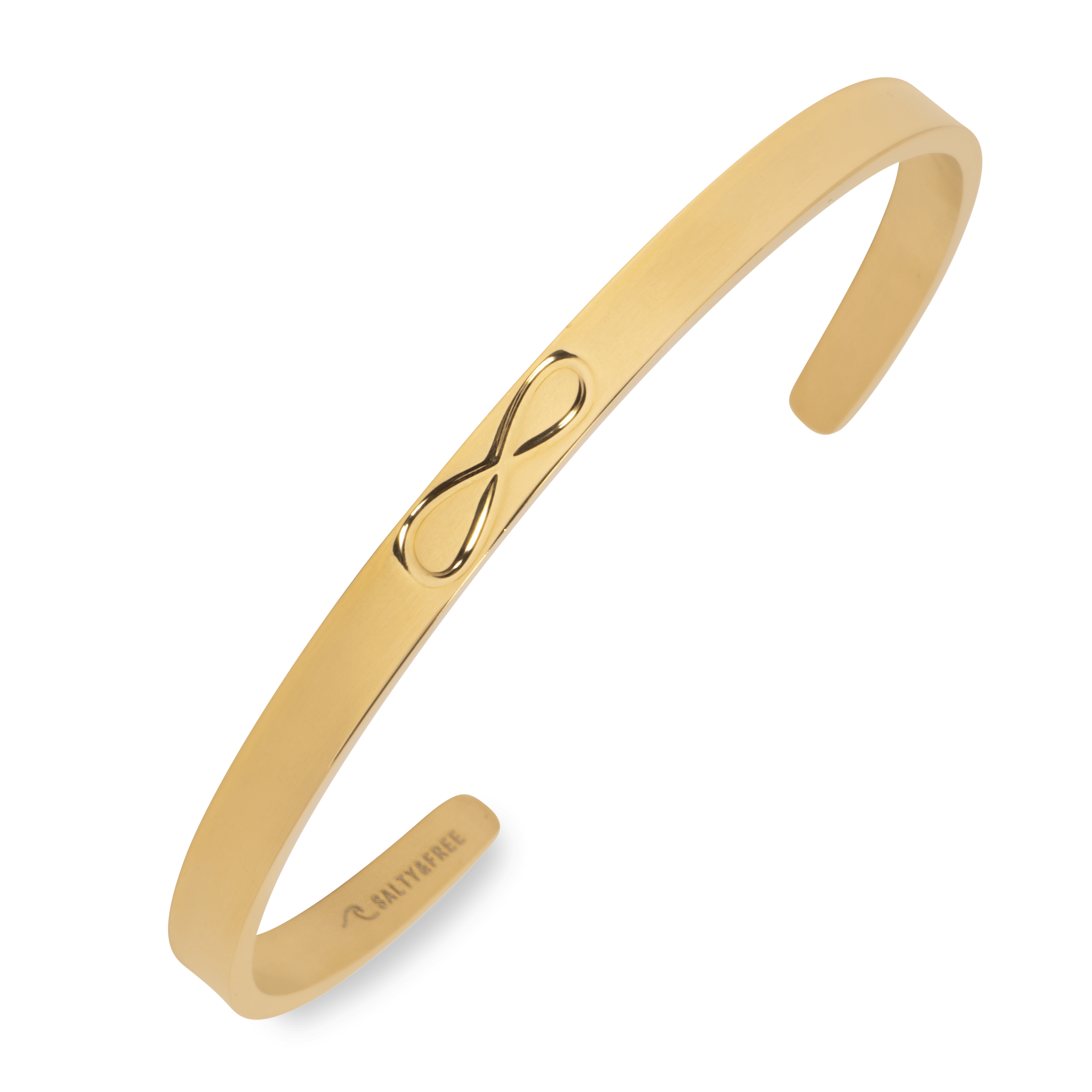 Mantra Cuff Infinity | Gold cuff bracelet| Salty &amp; free Jewelry