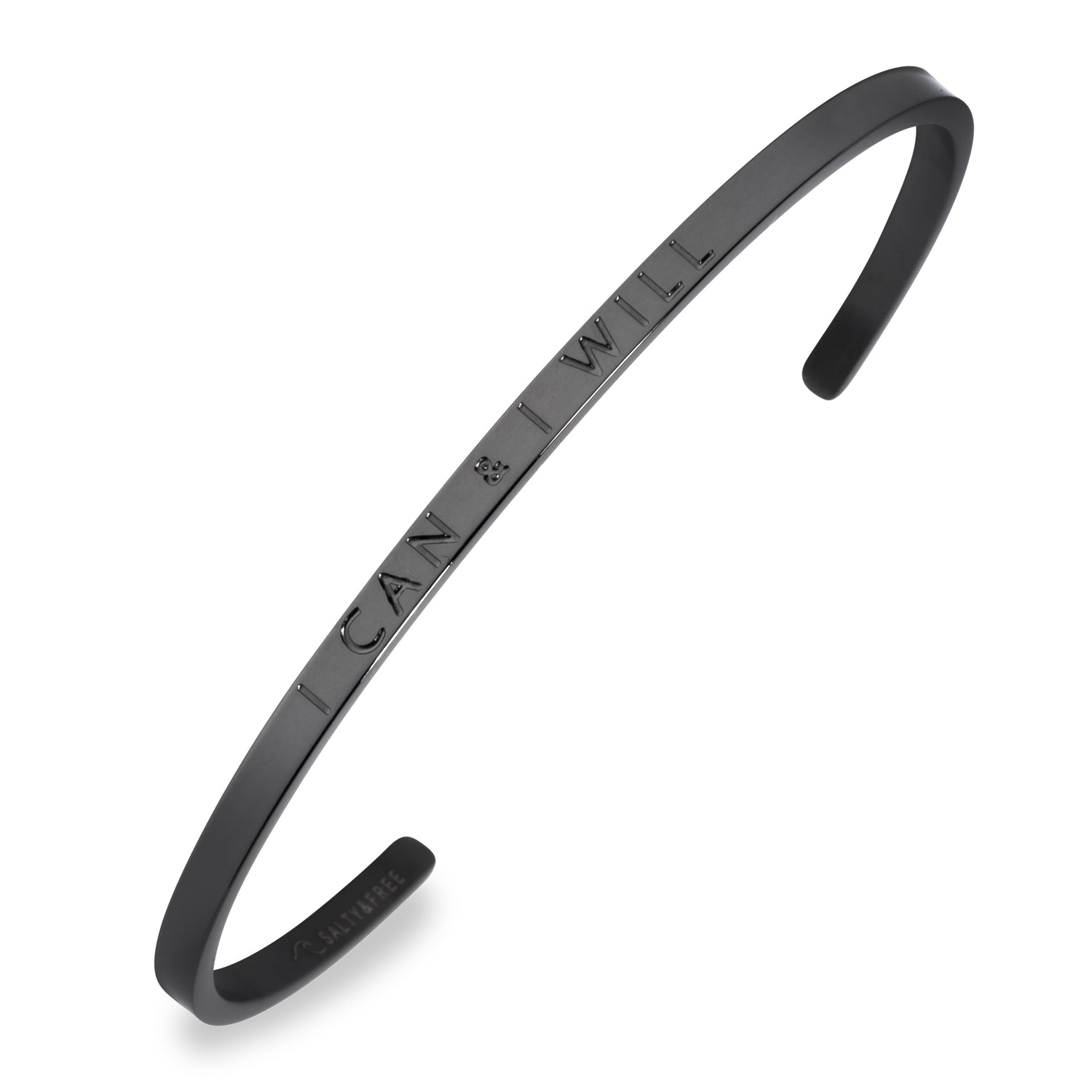 I Can &amp; I Will Black Bracelet 