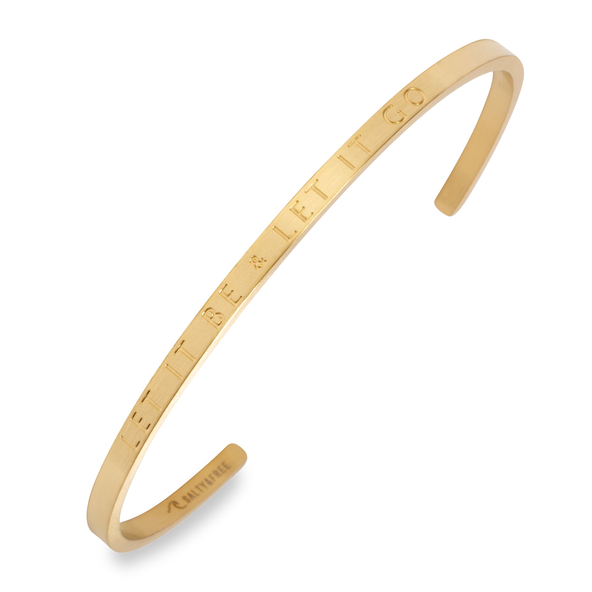 Mantra Cuff let it be_let it go gold | Salty & Free Jewelry