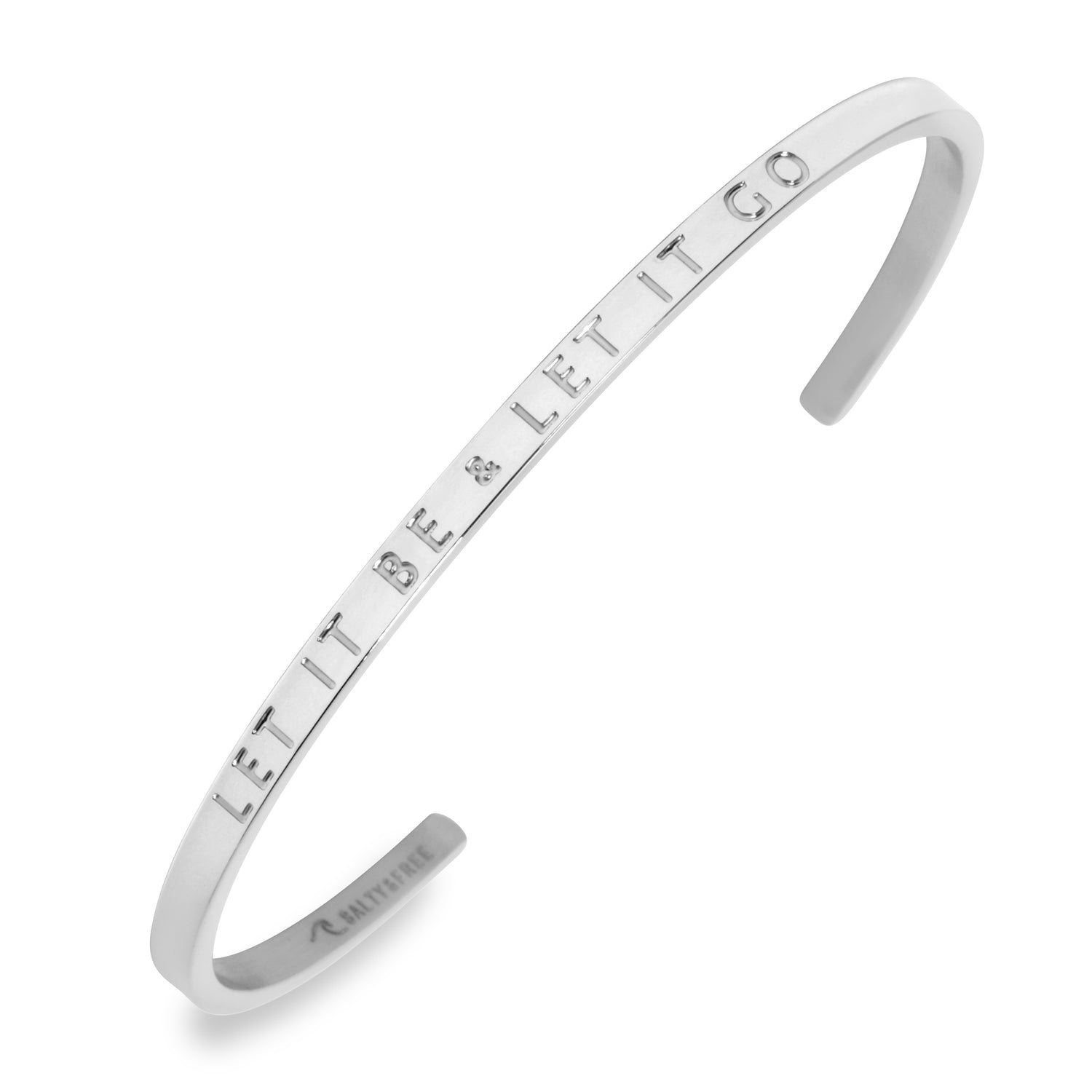 Mantra Cuff let it be_let it go silver shiny | Salty &amp; Free Jewelry