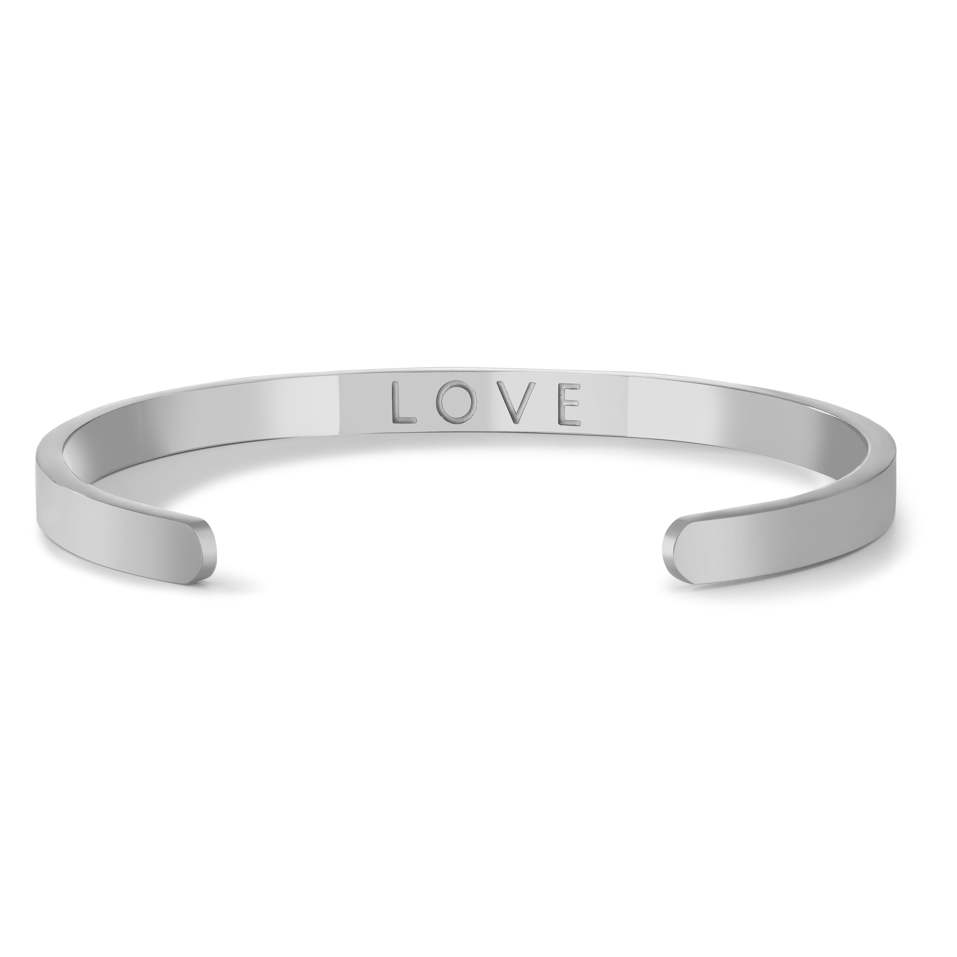 Mantra Cuff LOVE shiny Silver | Salty &amp; Free Jewelry