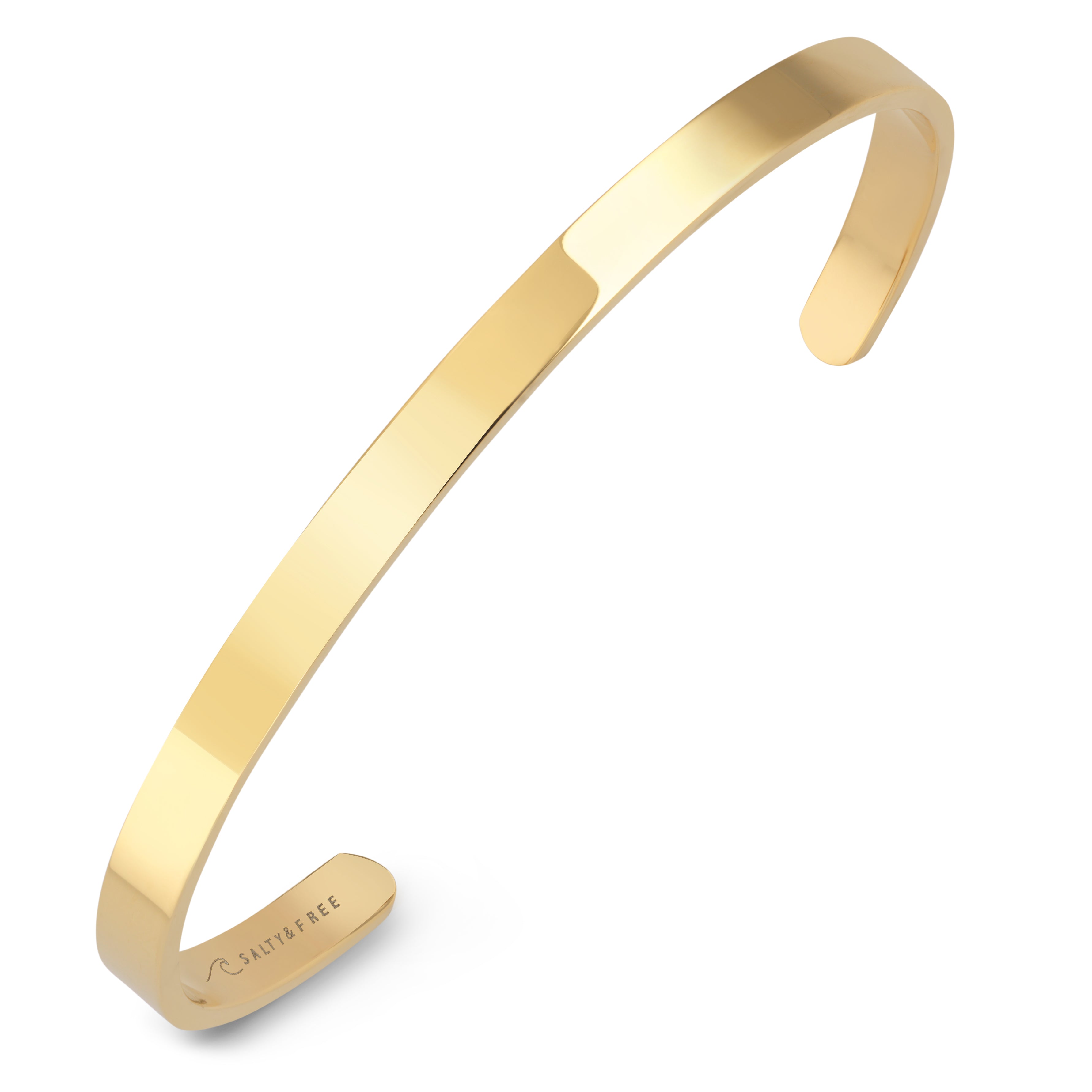 Mantra Cuff LOVE shiny gold | Salty &amp; Free Jewelry