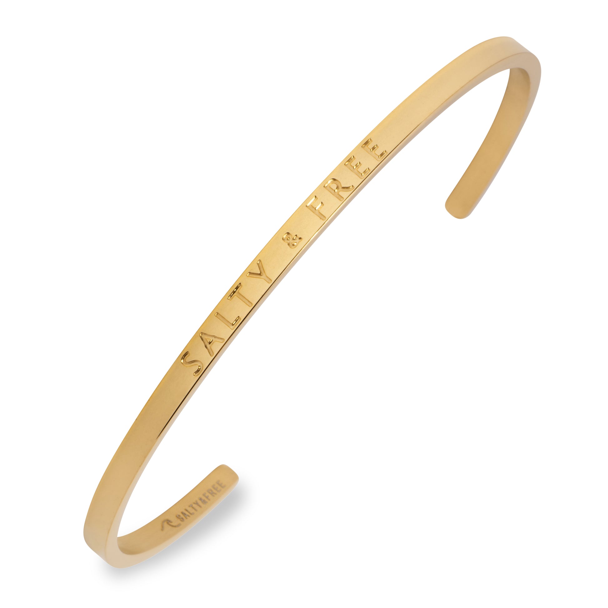 Mantra Cuff | Gold Engraved Bracelet  |  Salty & Free Jewelry