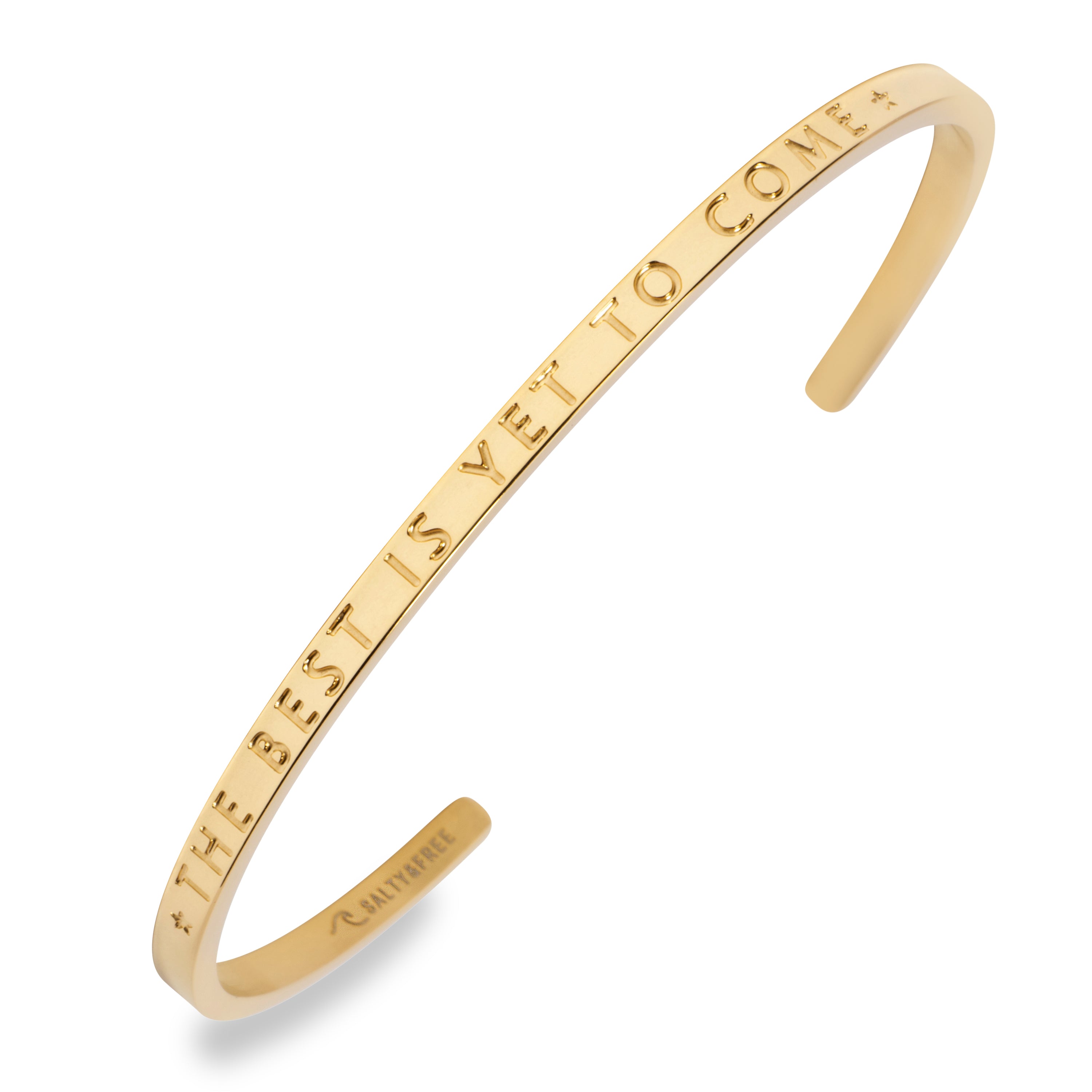 Mantra Cuff the Best is yet to come | Gold Cuff Bracelet | Salty &amp; Free Jewelry