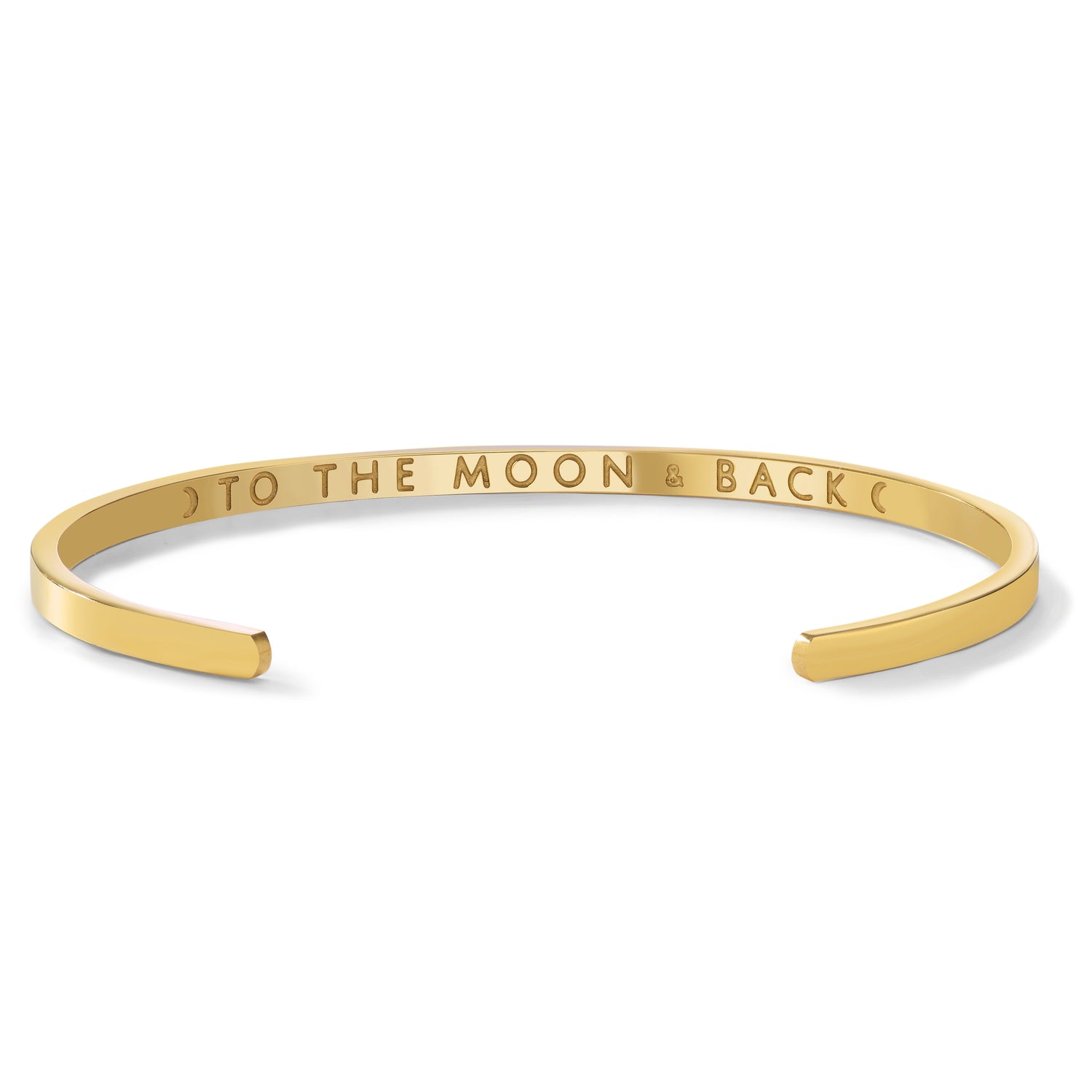 Mantra Cuff To The Moon Gold | Salty &amp; Free Jewelry