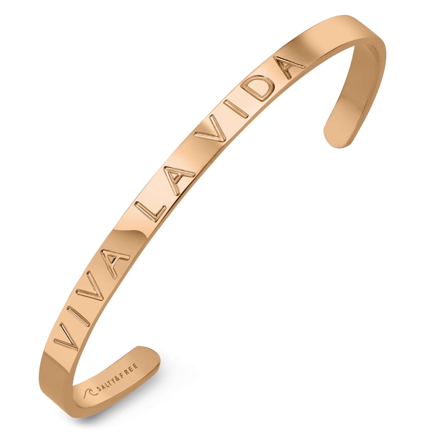 Mantra Cuff Viva la vida | Rosegold Bracelet | Salty &amp; Free Jewelry