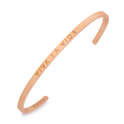 Mantra Cuff Viva la vida | Gold Cuff Bracelet | Salty & Free jewelry