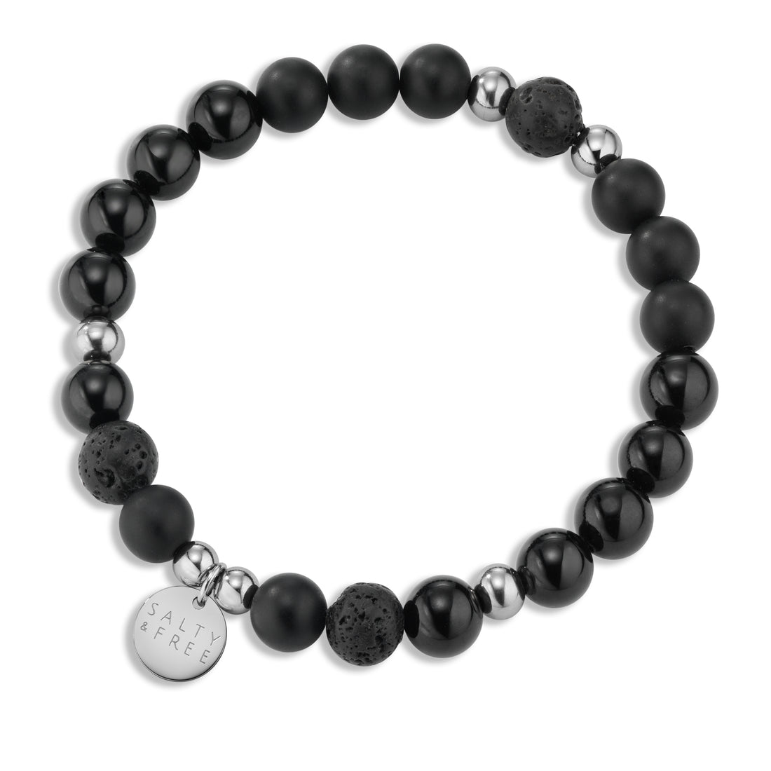 Elastic wristband with 8 mm gemstone beads